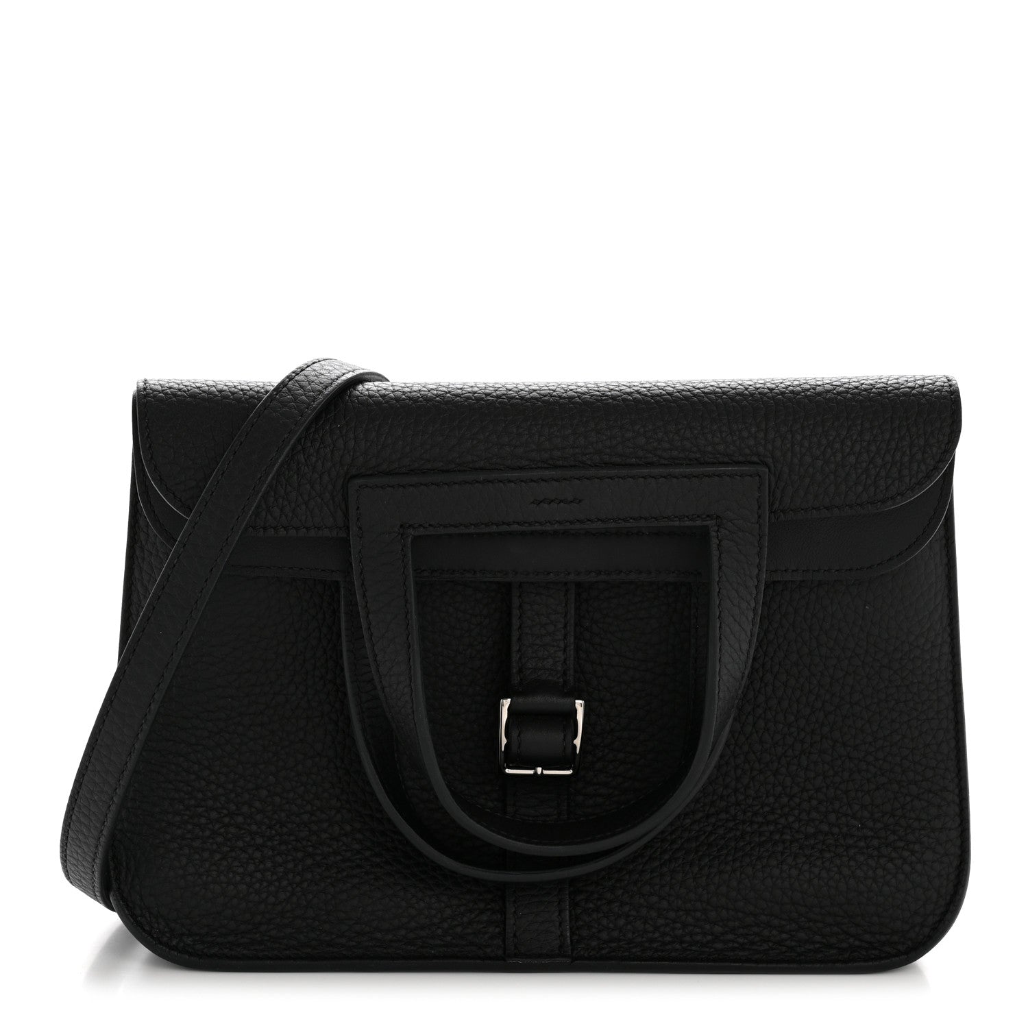 Hermes Taurillon Clemence Halzan 25 Black 1 of 13
