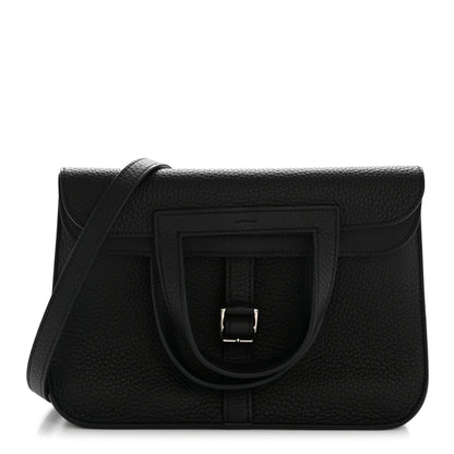 Hermes Taurillon Clemence Halzan 25 Black 1 of 13
