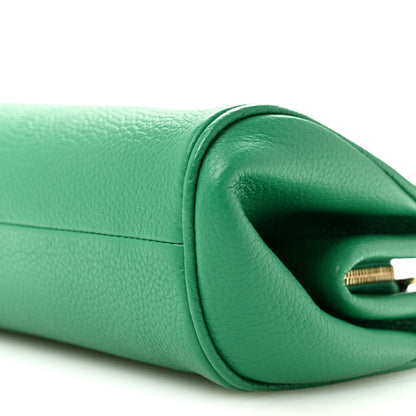 Salvatore Ferragamo Eram Calfskin Gancini Mini Clutch Smeraldo 9 of 10
