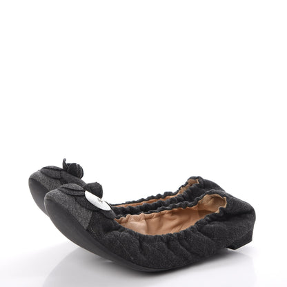 Chanel Tweed Quilted Camellia Cap Toe Ballerina Flats 40 Grey 3 of 11