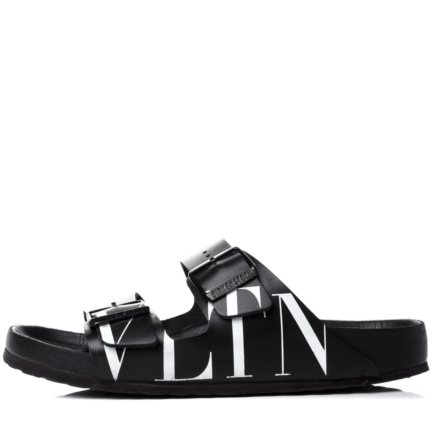 Calfskin VLTN Birkenstock Slide Sandals 40 Black