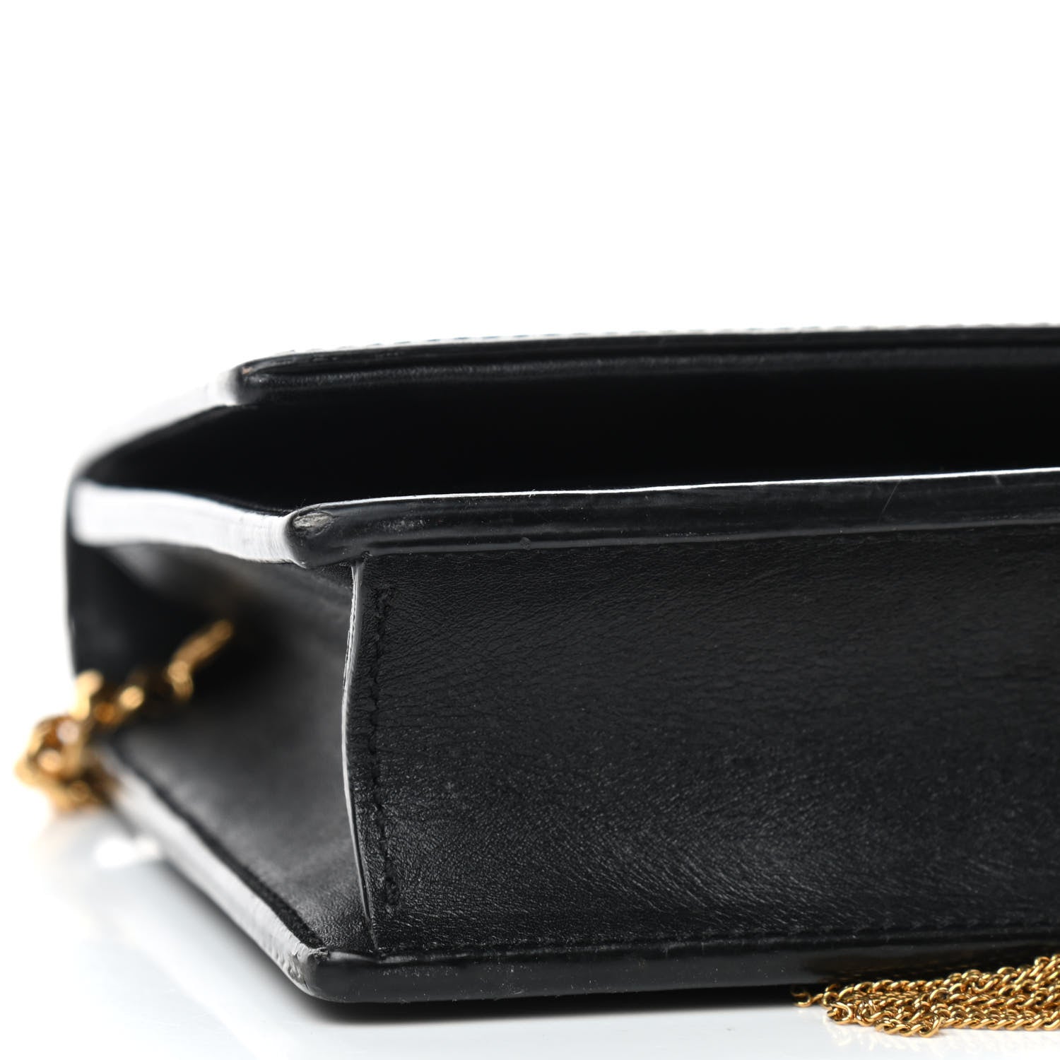 Saint Laurent Smooth Calfskin Classic Monogram Kate Tassel Chain Wallet Black 6 of 9