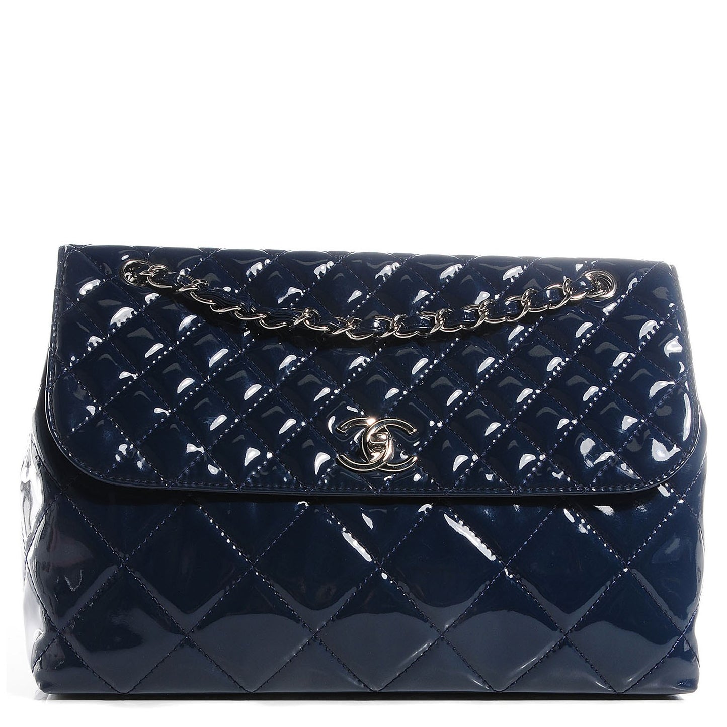 Vinyl Quilted In The Business Flap Dark Blue