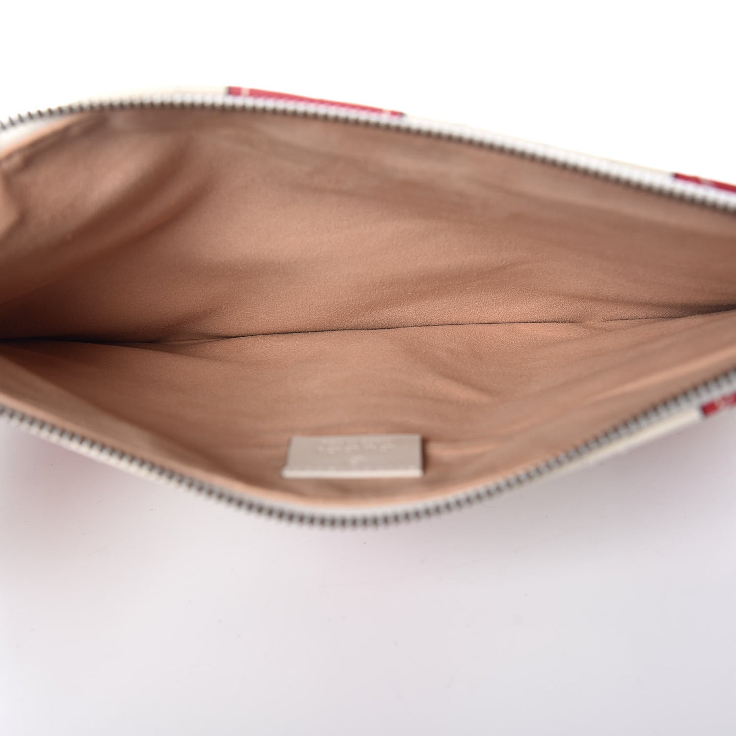 Calfskin Matelasse Trompe L'Oeil Print GG Marmont Zip Pouch White
