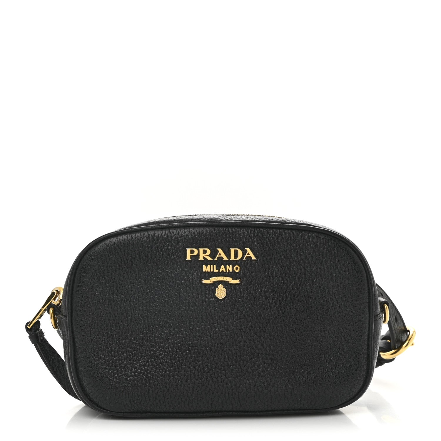 Prada Vitello Daino Logo Belt Bag Black 1 of 12