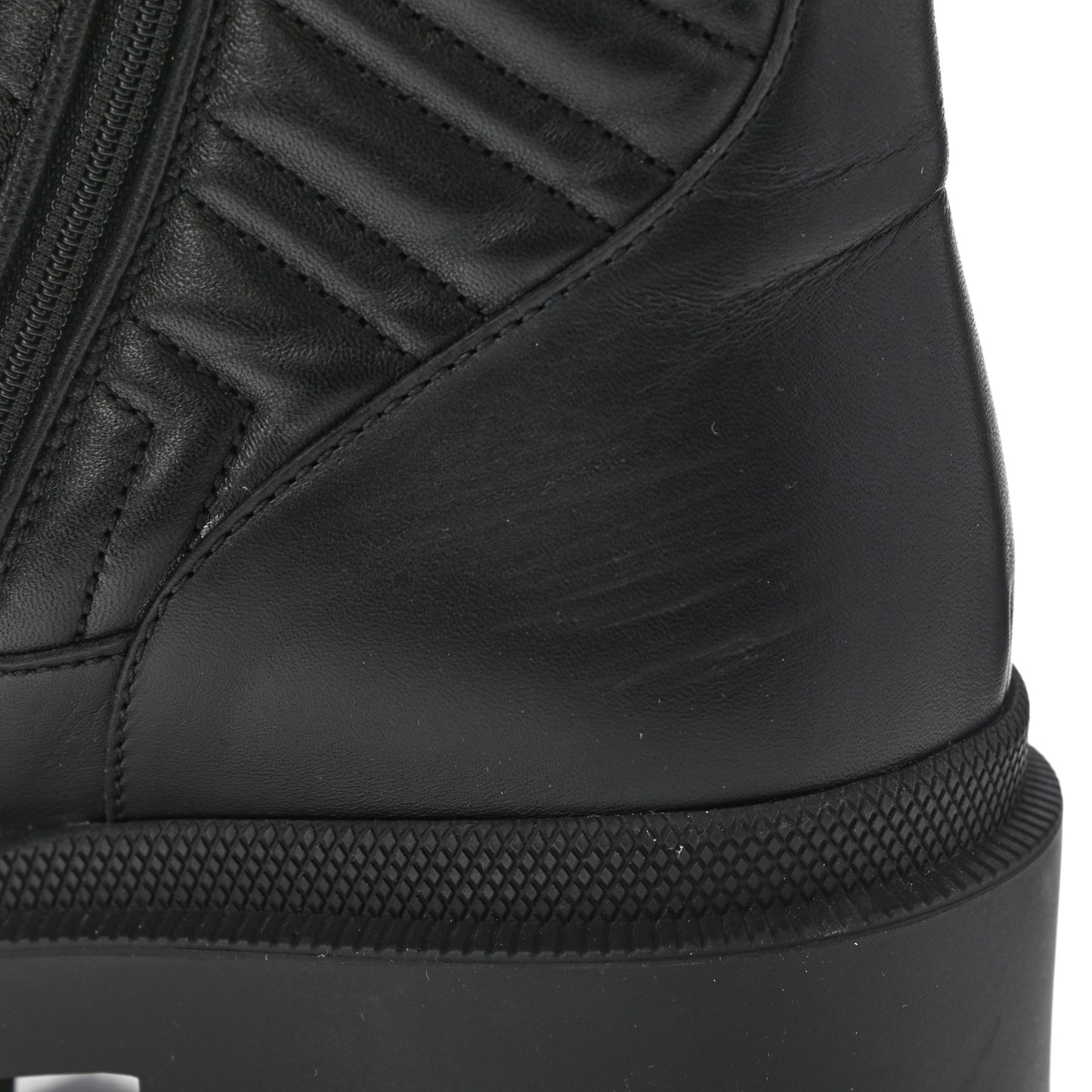 Nappa Frances GG Matelasse Platform Combat Boots 40 Black