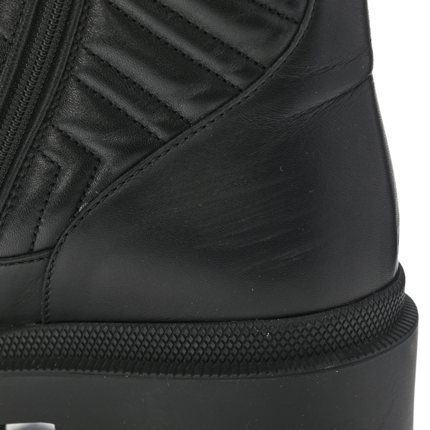 Gucci Nappa Frances GG Matelasse Platform Combat Boots 40 Black 12 of 13