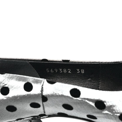 Balenciaga Shiny Fabric Square Knife 110mm Pumps 38 Silver Black 8 of 9