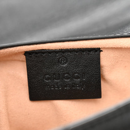 Gucci Calfskin Matelasse Super Mini GG Marmont Shoulder Bag Black 6 of 11