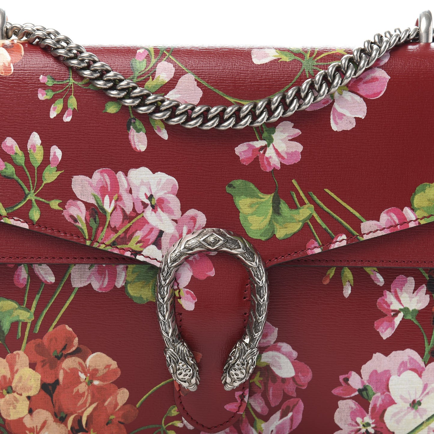 Calfskin Blooms Print Medium Dionysus Shoulder Bag Romantic Cherry Multicolor