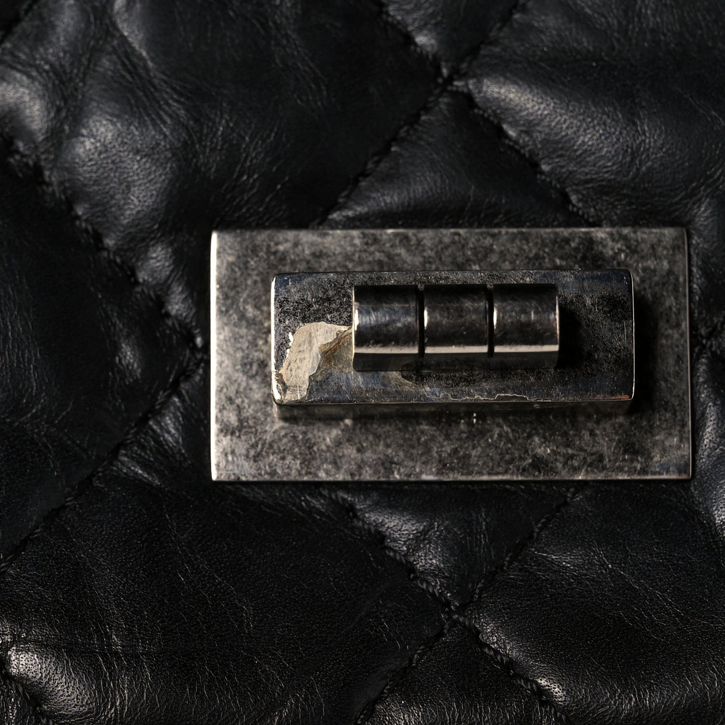 Aged Calfskin Quilted 2.55 Reissue 227 Flap Black