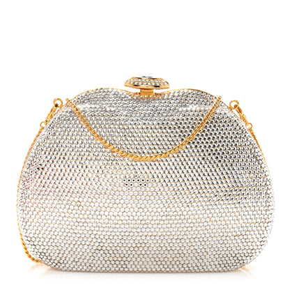Judith Leiber Swarovski Crystal Minaudiere Clutch Silver 1 of 11