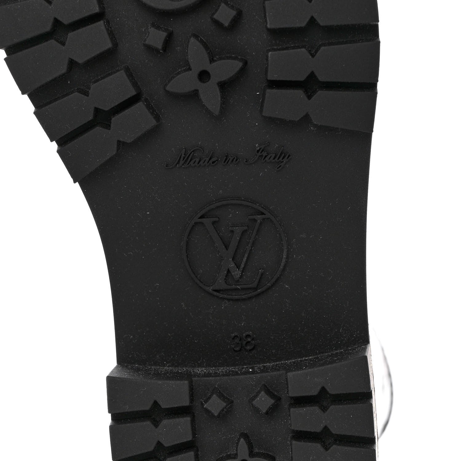 Louis Vuitton Rubber Embossed Monogram Drops Flat Half Boots 38 Black 6 of 7