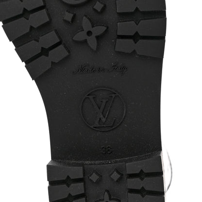 Louis Vuitton Rubber Embossed Monogram Drops Flat Half Boots 38 Black 6 of 7