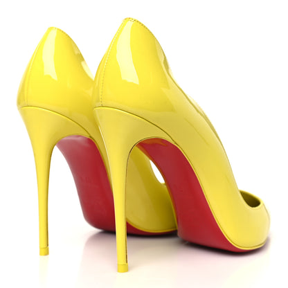 Christian Louboutin Patent Hot Chick 100 Pumps 37.5 Citrus 5 of 8