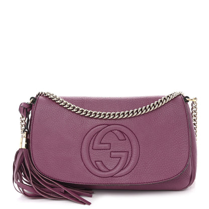 Gucci Pebbled Calfskin Medium Soho Flap Crossbody Peonia Flower 1 of 16