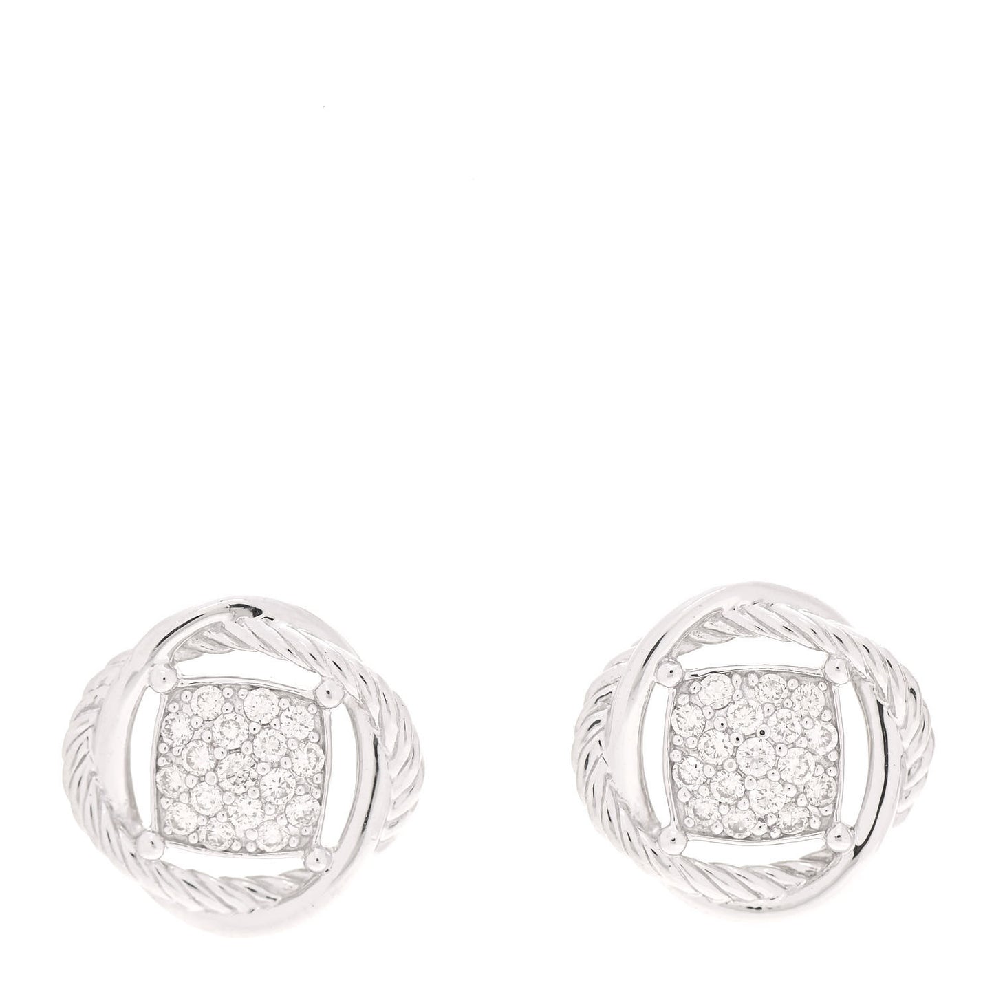 Sterling Silver Diamond 13mm Infinity Earrings