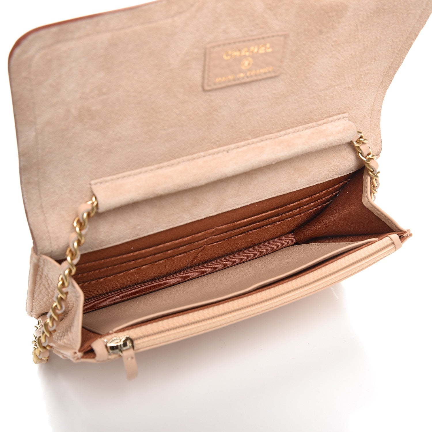 Chanel Calfskin Quilted Archi Chic Wallet On Chain WOC Beige 5 of 8
