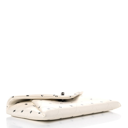 Chanel Printed Lambskin Logo CC Envelope Clutch With Chain White 4 of 13