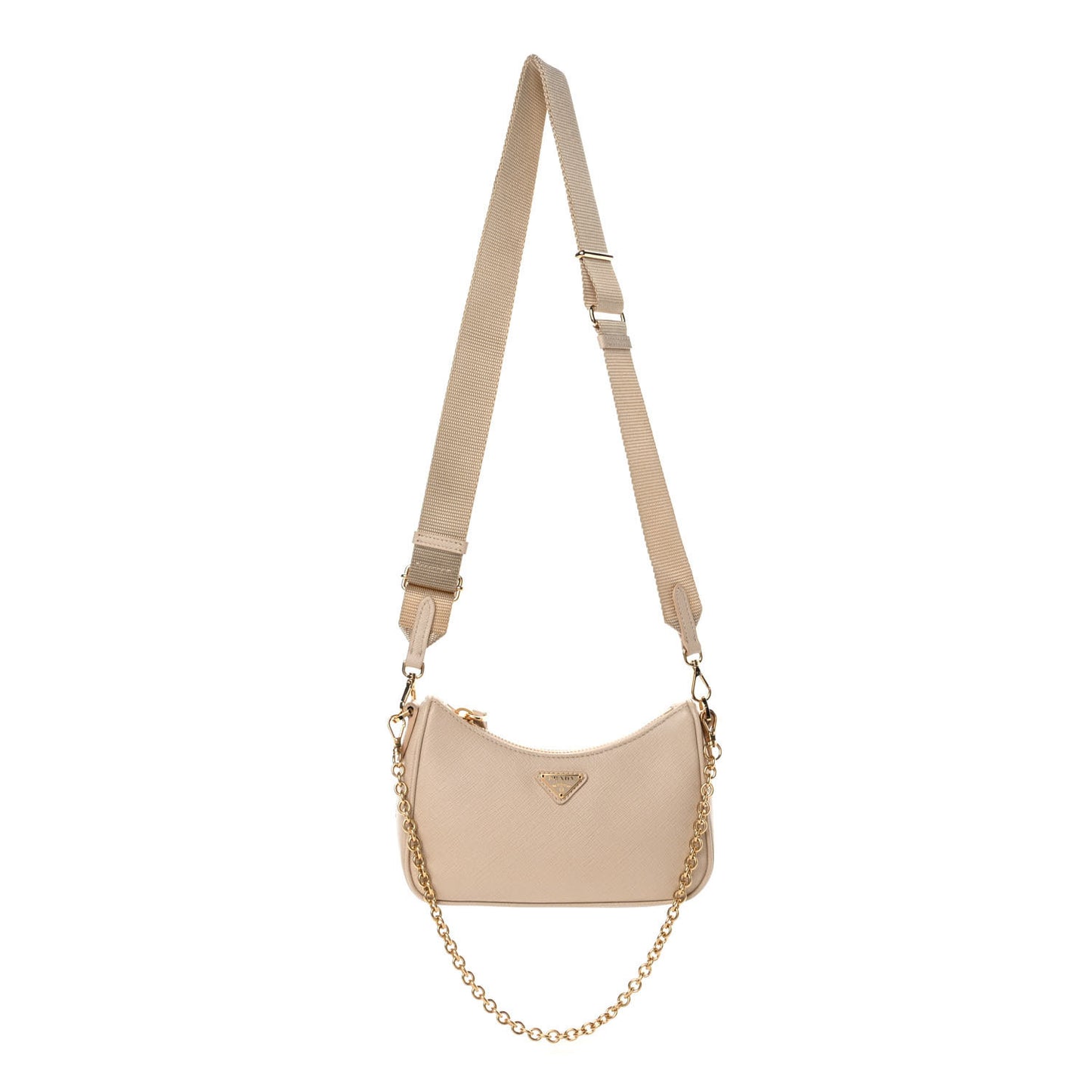 Saffiano Lux Mini Shoulder Bag Travertino