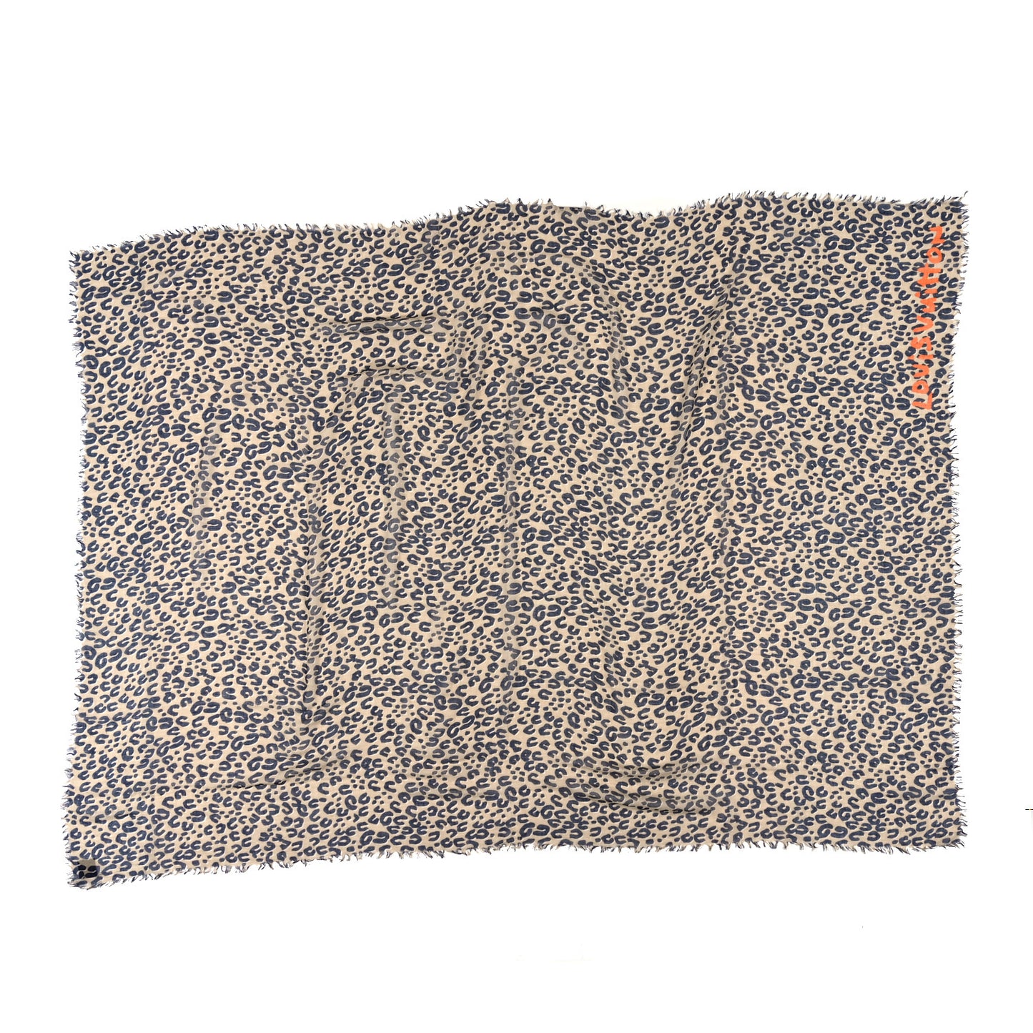 Cashmere Silk Leopard Etole Stole Marron