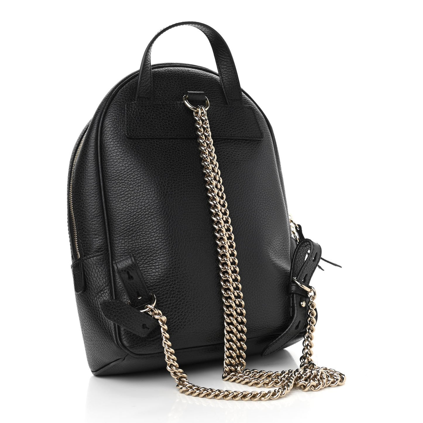 Pebbled Calfskin Soho Chain Backpack Black