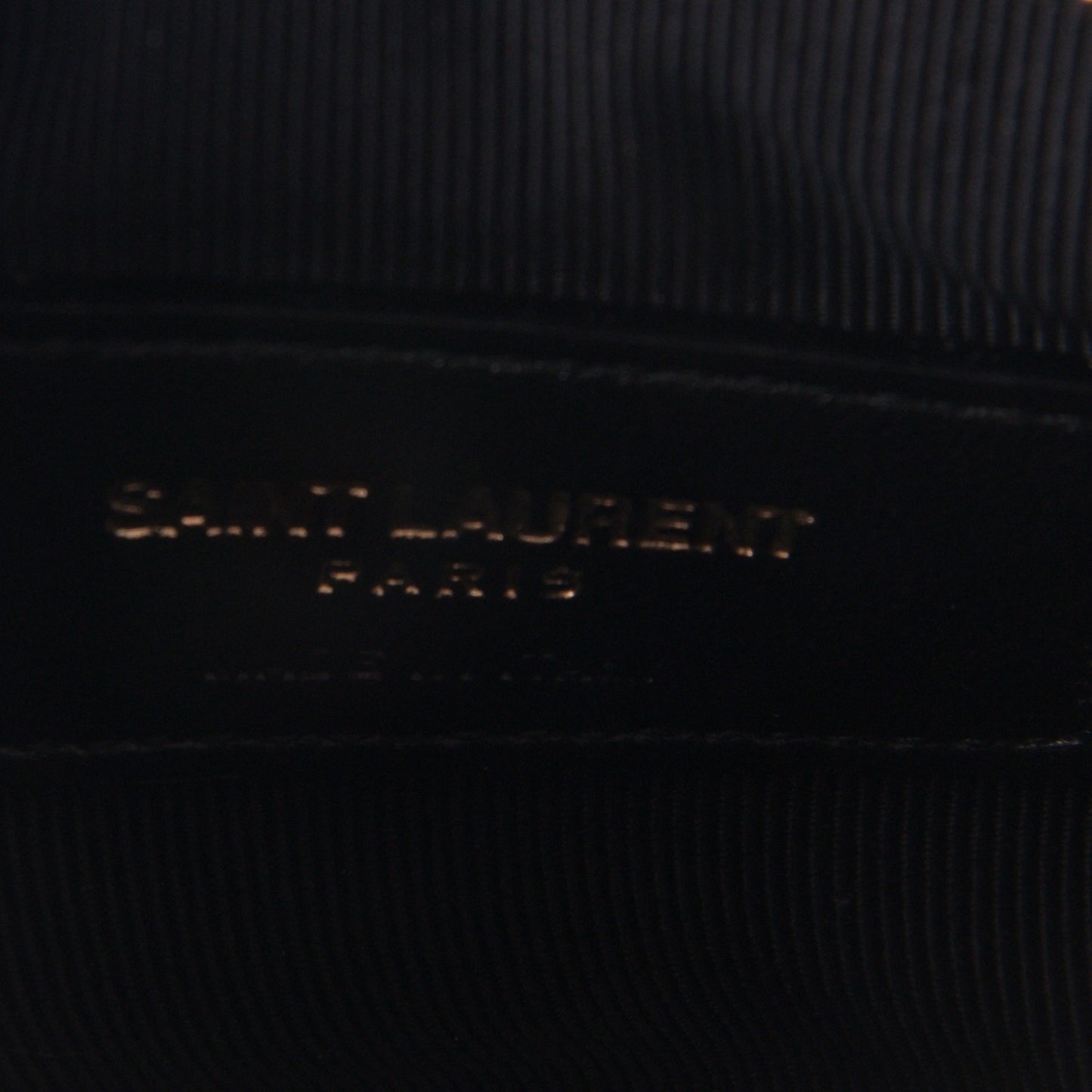 Calfskin Matelasse Monogram Key Pouch Black
