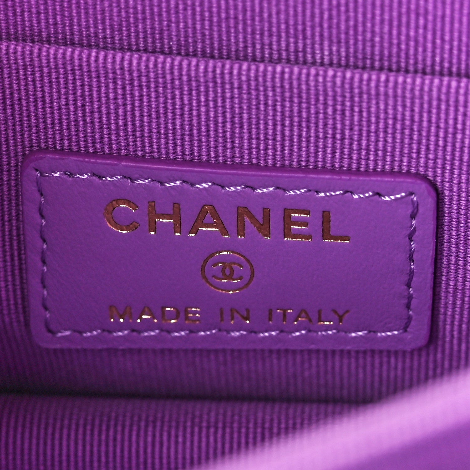 Chanel Lambskin Enamel Quilted Pending CC Clutch With Chain Purple 6 of 10
