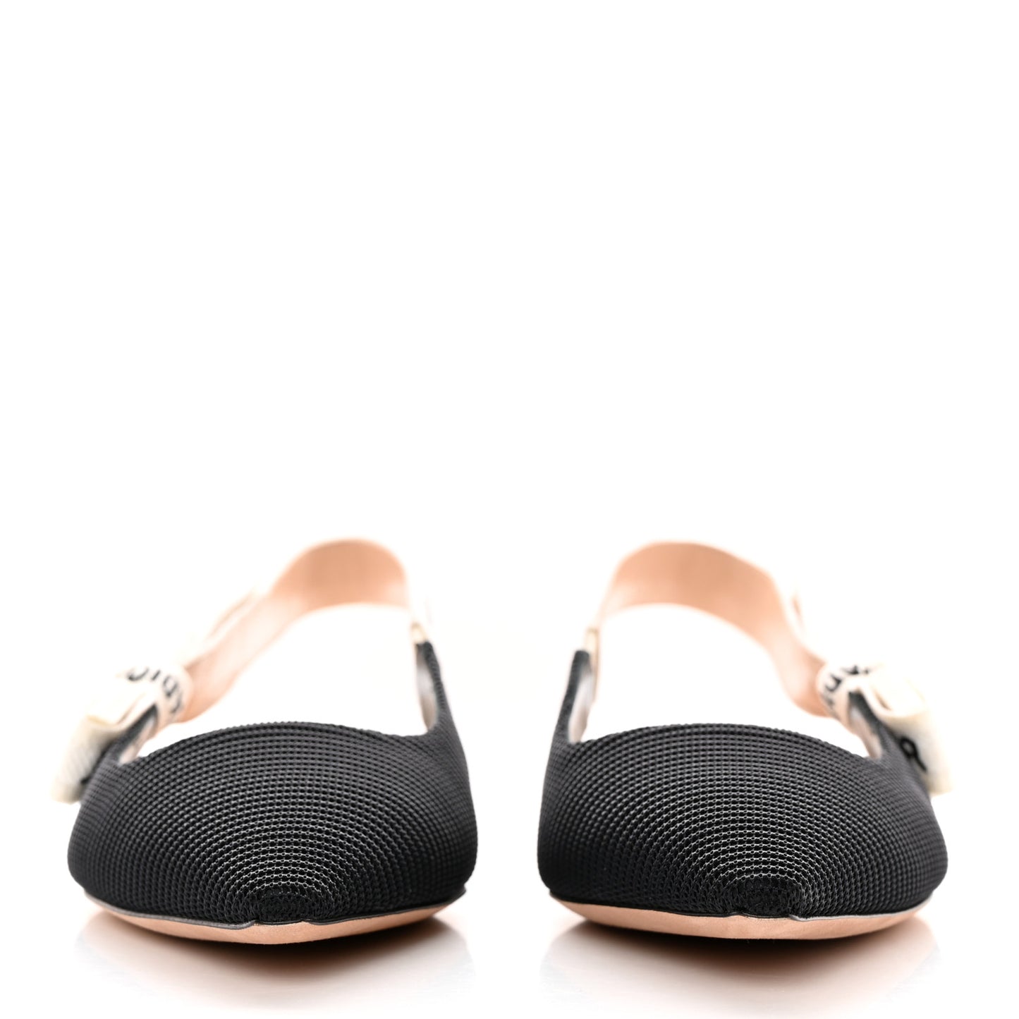 Technical Canvas Ribbon J'Adior Slingback Flats 36.5 Black
