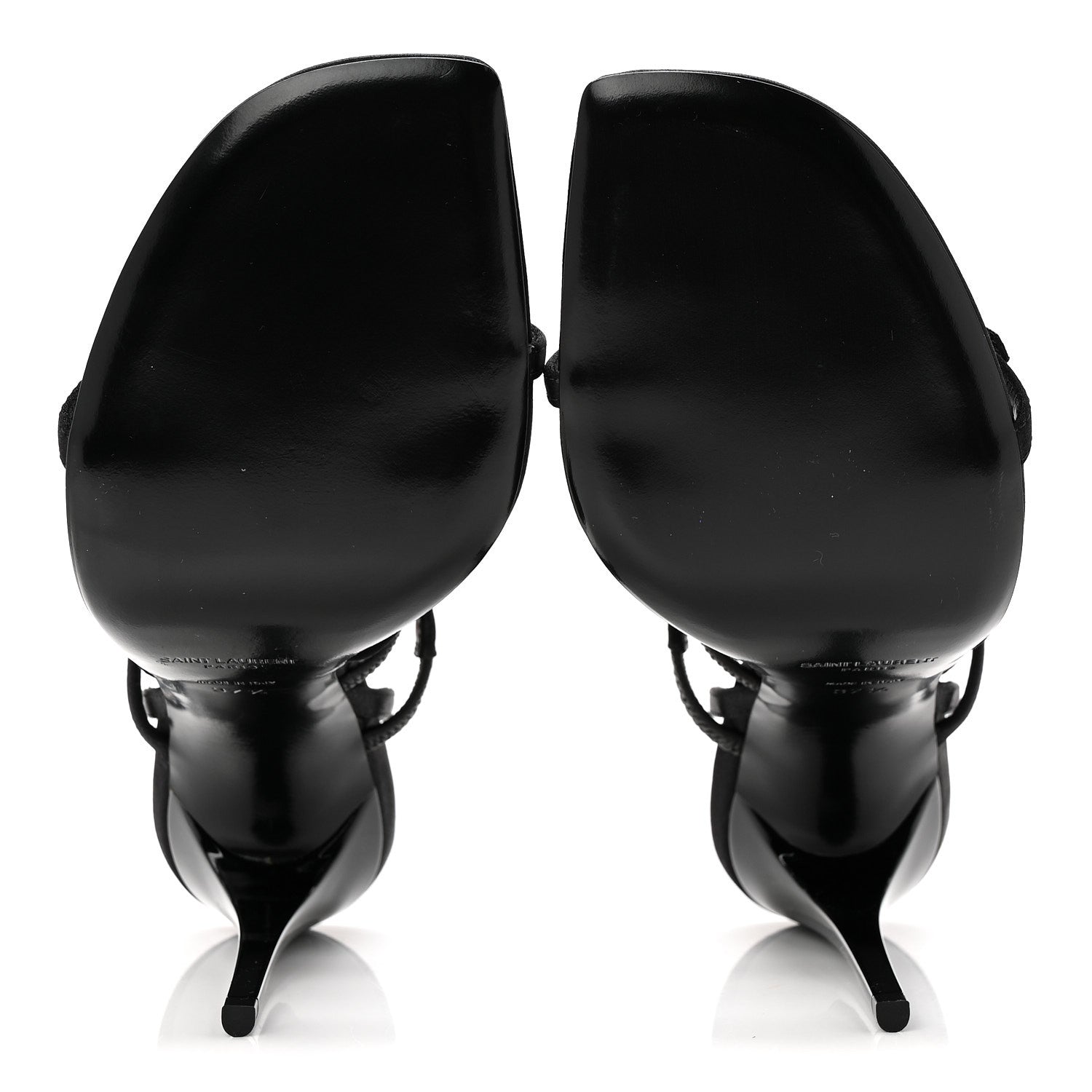 Saint Laurent Crepe Satin Crystal Jerry 110 Sandals 37.5 Black 5 of 8