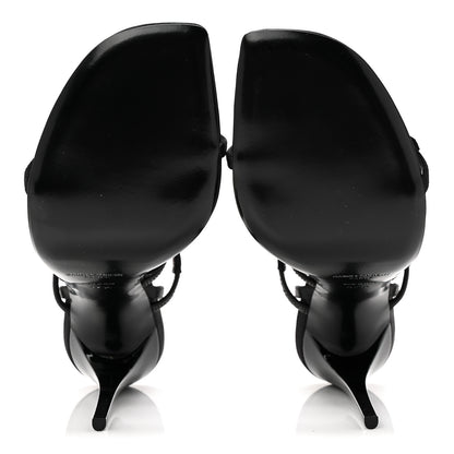 Saint Laurent Crepe Satin Crystal Jerry 110 Sandals 37.5 Black 5 of 8