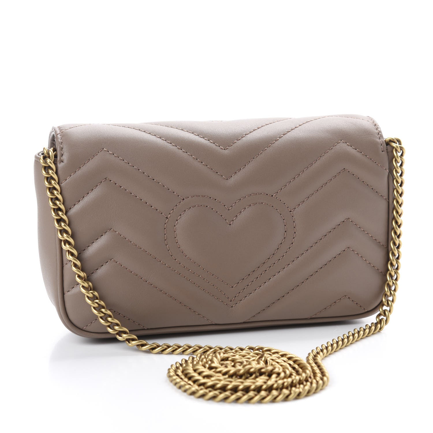Gucci Calfskin Matelasse Super Mini GG Marmont Shoulder Bag Porcelain Rose 4 of 12