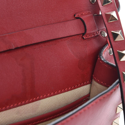 Valentino Garavani Vitello Rockstud Shoulder Flap Bag Rosso Valentino 9 of 10