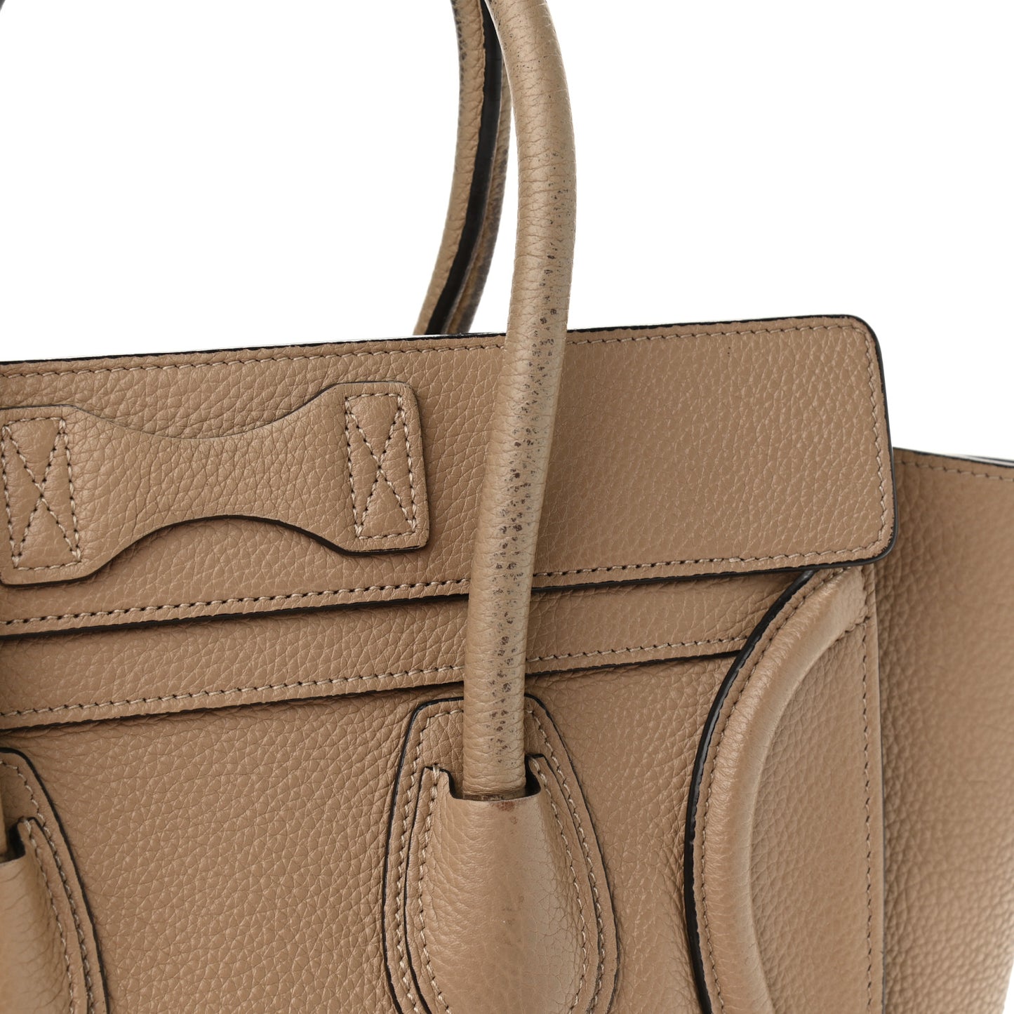 Drummed Calfskin Micro Luggage Dune