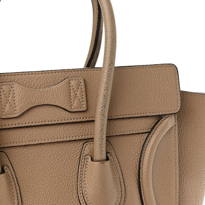 Celine Drummed Calfskin Micro Luggage Dune 10 of 23