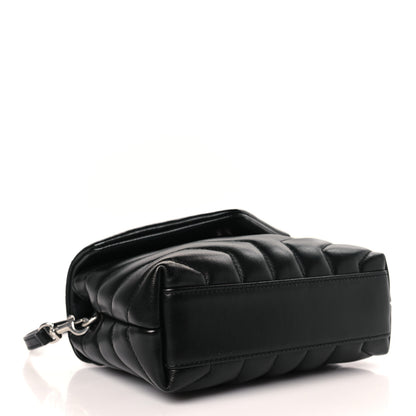 Saint Laurent Calfskin Y Quilted Monogram Toy Loulou Crossbody Bag Black 4 of 9