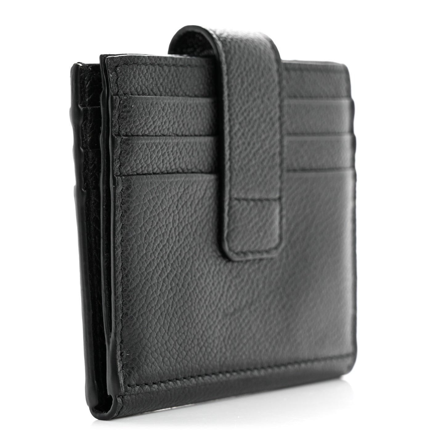 Vitello Micro Grain Bi-Fold Tab Wallet Black Mercurio