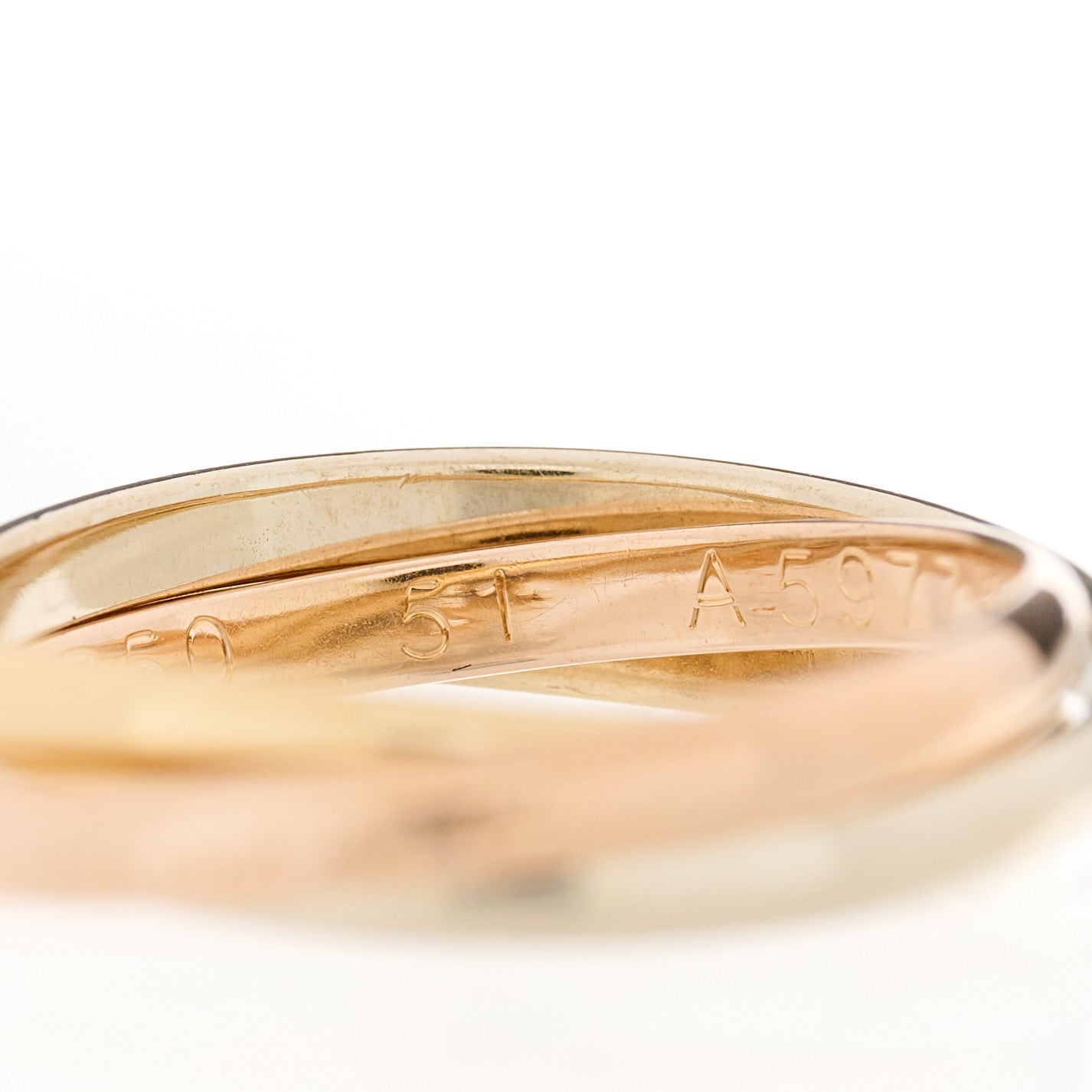 18K Pink Yellow White Gold Extra Small Les Must De Cartier Trinity Ring 51 5.75