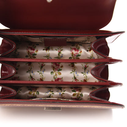 Gucci Calfskin Lisse Cornice Crystal Mini Thiara Top Handle Bag Cerise Red Gold Multicolor 5 of 10