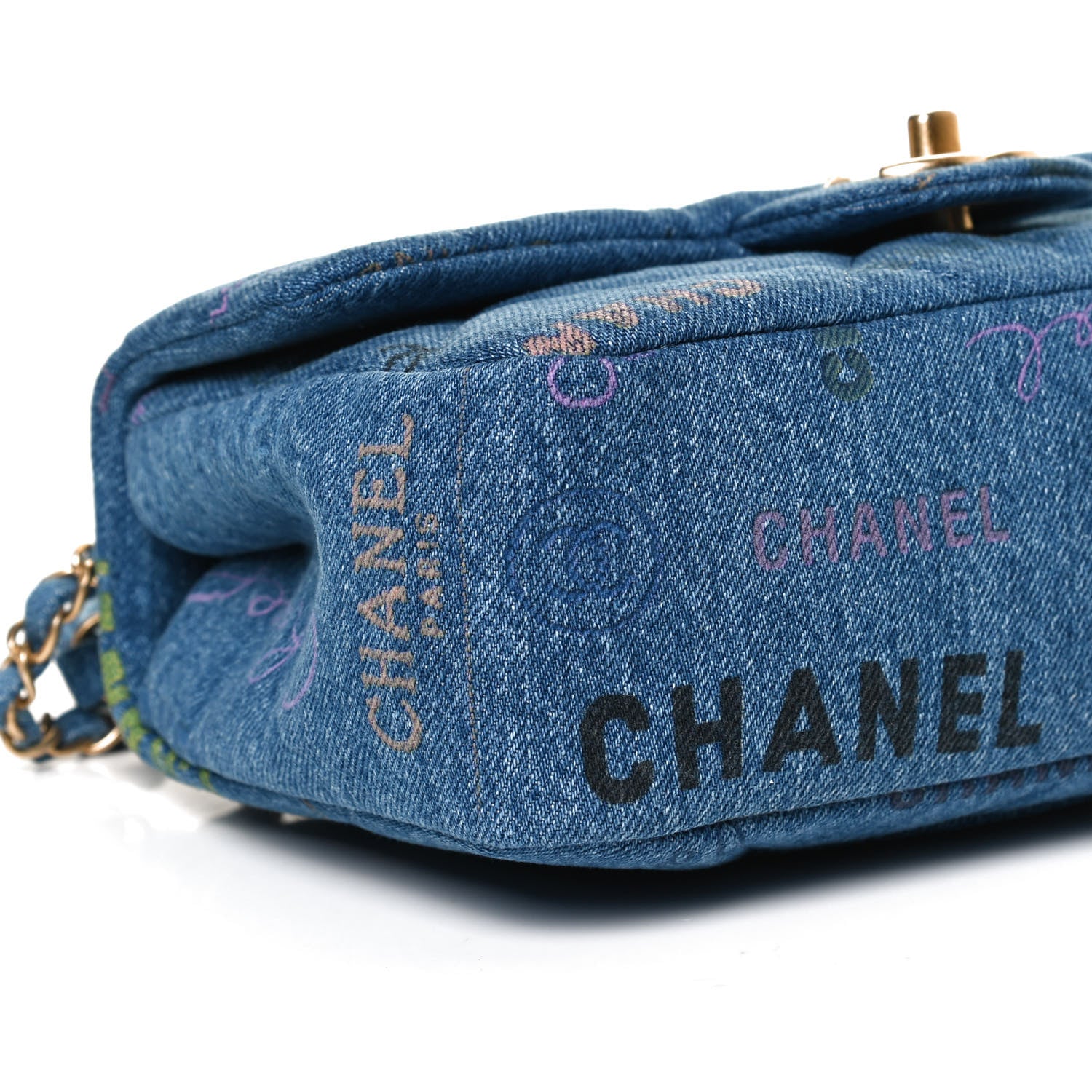 Chanel Denim Quilted Mini Denim Mood Rectangular Flap Blue Multicolor 9 of 12