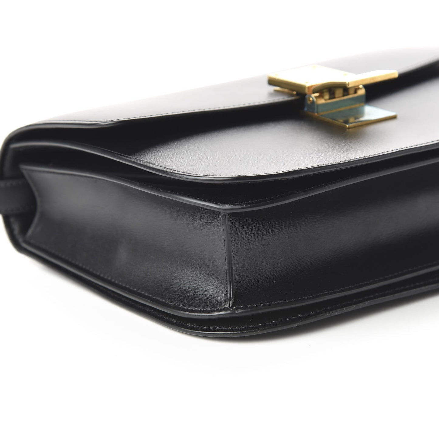 Box Calfskin Medium Classic Box Flap Bag Black