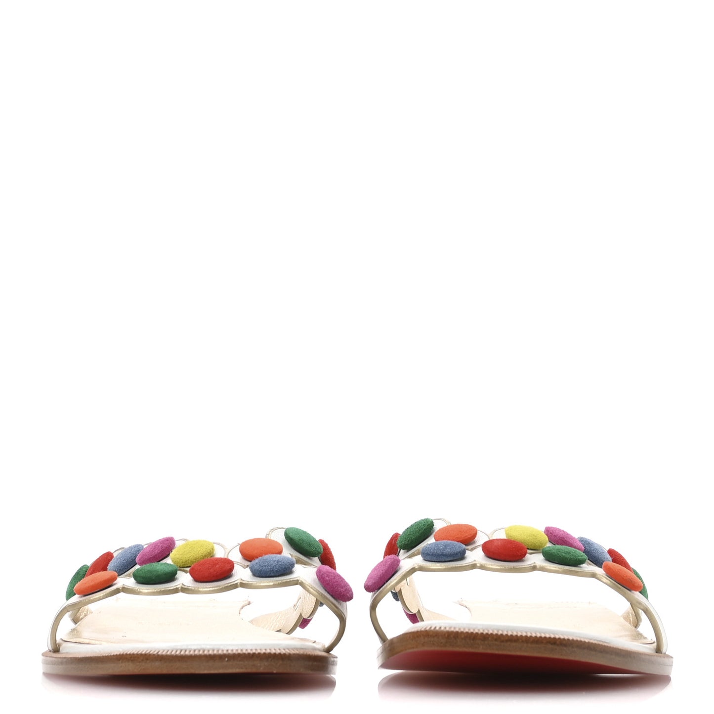 Kid Suede Smarta Flat Sandals 38 White Multicolor
