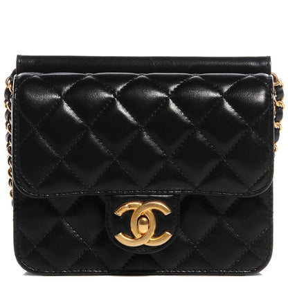 Chanel Lambskin Quilted Crossing Times Mini Flap Black 1 of 9