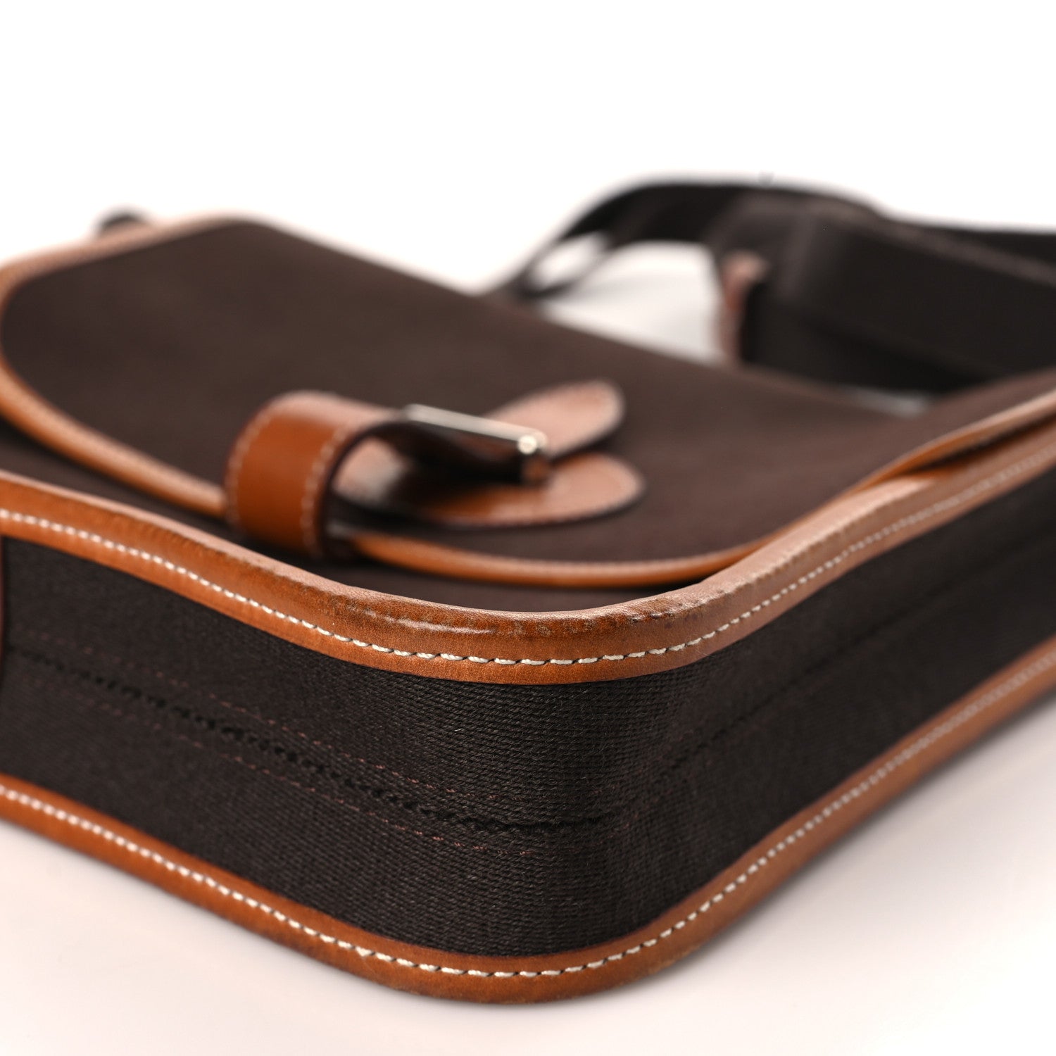 Hermes Toile Officier Mini Buenaventura Messenger Ebene Fauve 9 of 9