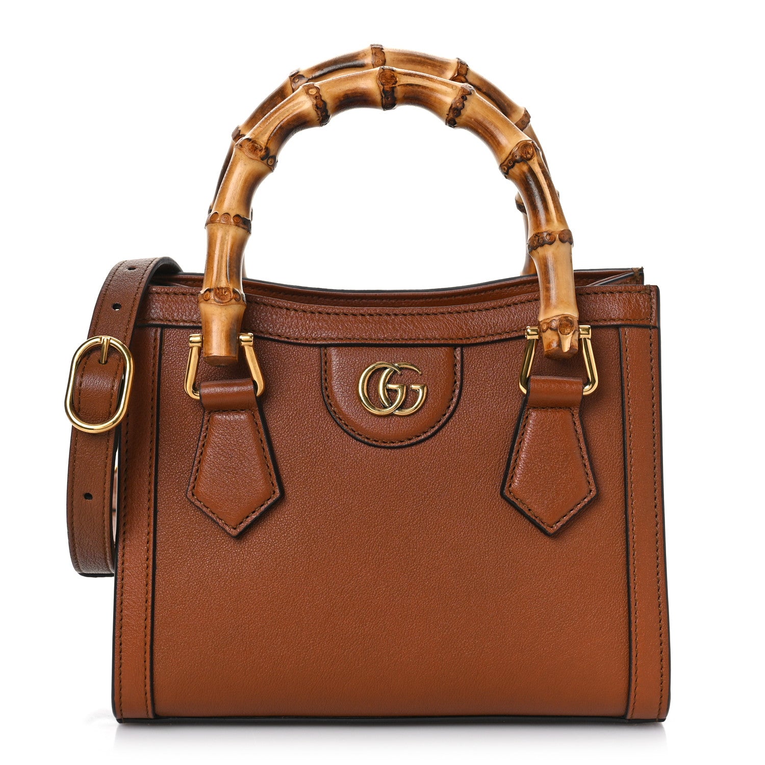 Gucci Wonka Grain Calfskin Mini Diana Tote Bag Cuir Yellow Fluo 1 of 9