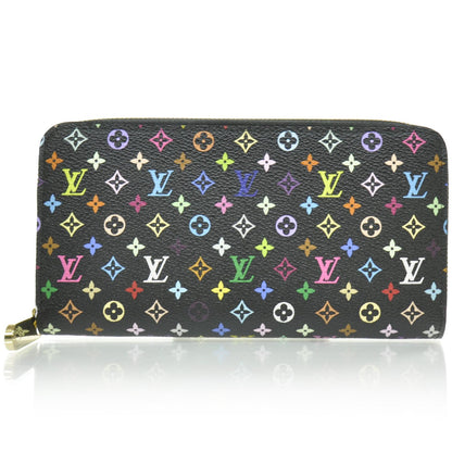 Louis Vuitton Monogram Multicolor Zippy Wallet Black Violet 1 of 7