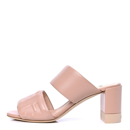 Fendi Nappa FF Embossed Slide Sandals 37 Tanskin 1 of 4