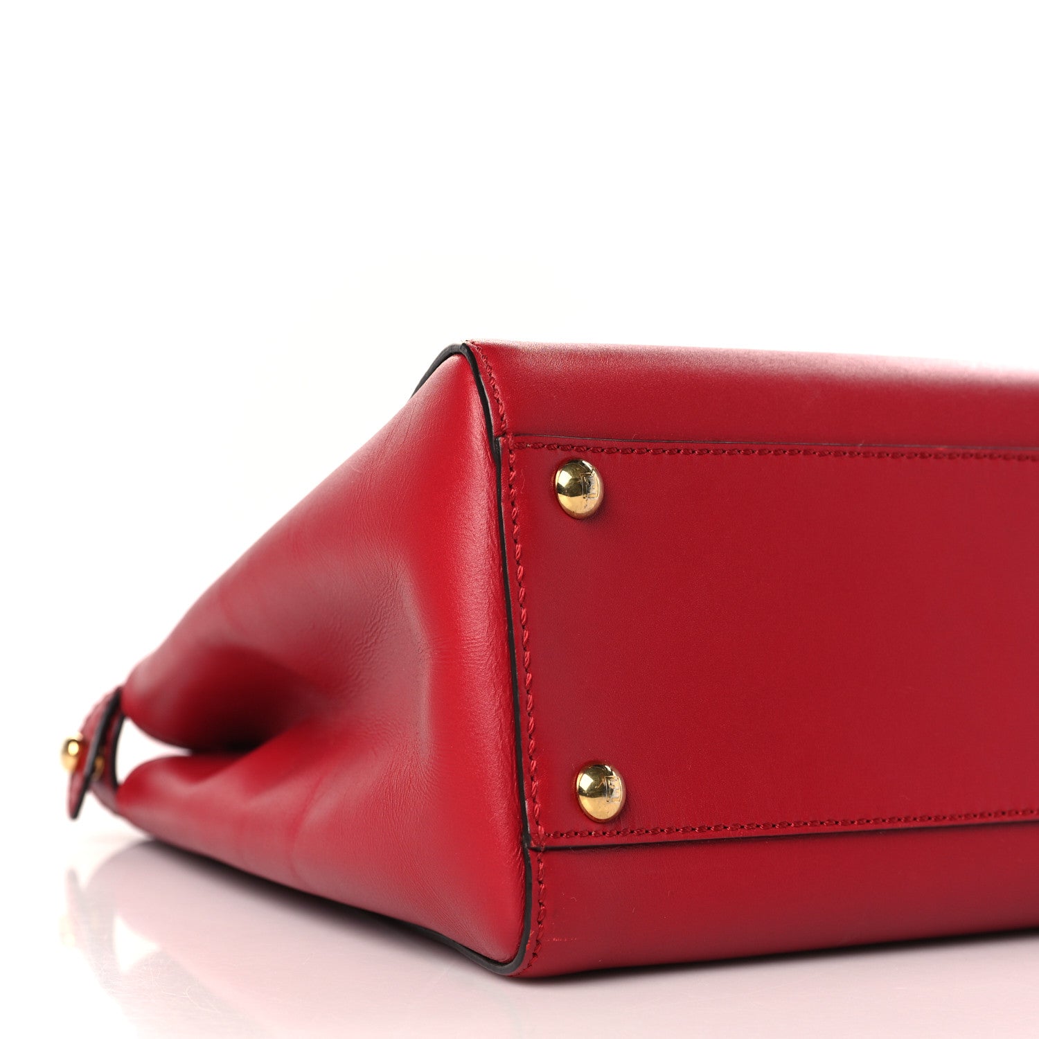 Fendi Vitello Morgan Fabric Jacquard Pequin Medium Peekaboo Iconic Satchel Mattone Tobacco Red 9 of 10