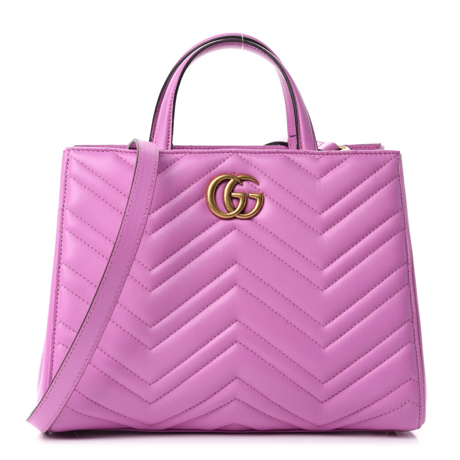 Gucci Calfskin Matelasse Small GG Marmont Tote Candy Mousse 1 of 10