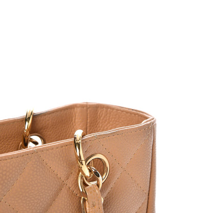 Chanel Caviar Quilted Petit Shopping Tote PST Beige 9 of 13